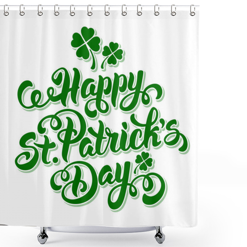 Personality  Saint Patricks Day Calligraphic Design Shower Curtains