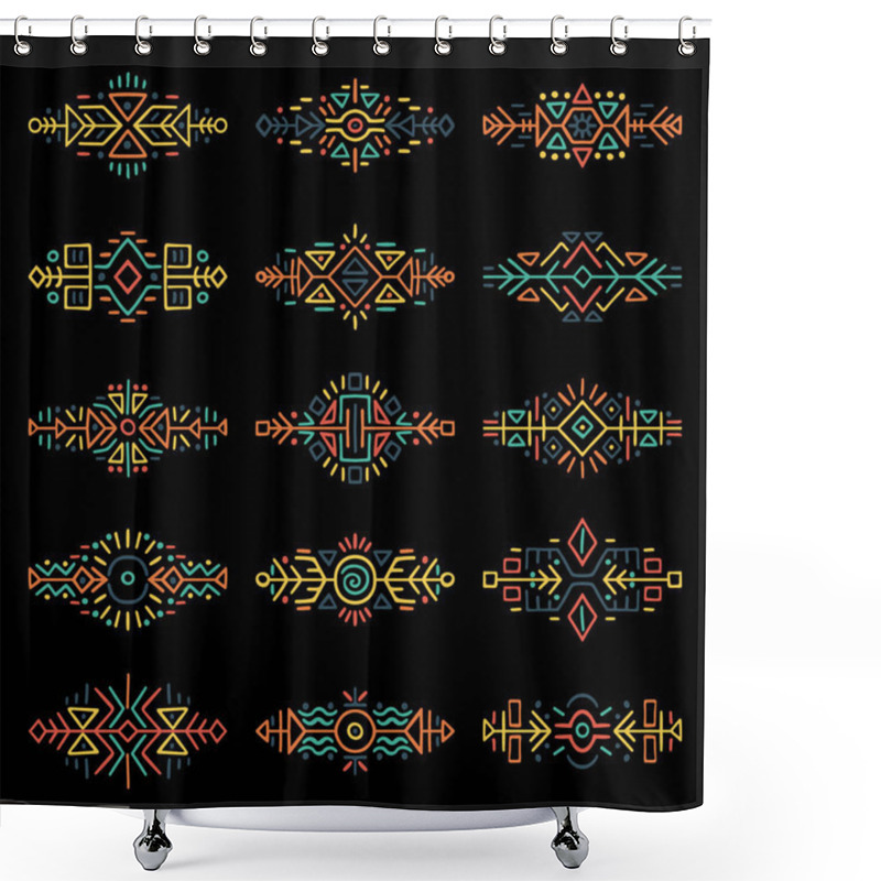 Personality  Borders Collection In Ethnic Style Shower Curtains