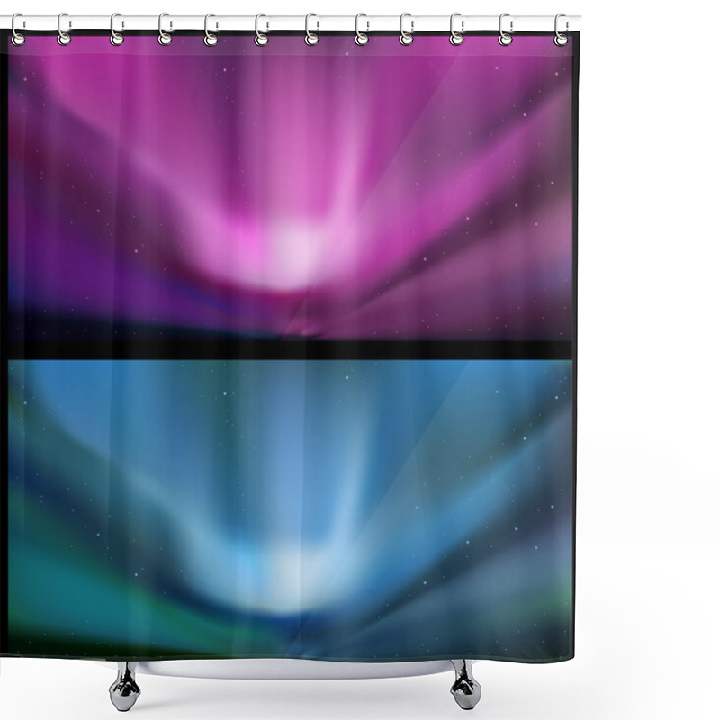 Personality  Nothern Blue Aurora Backgrounds. Shower Curtains