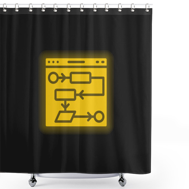 Personality  Algorithm Yellow Glowing Neon Icon Shower Curtains