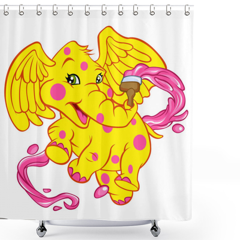 Personality  Baby Elephant With Brush Shower Curtains