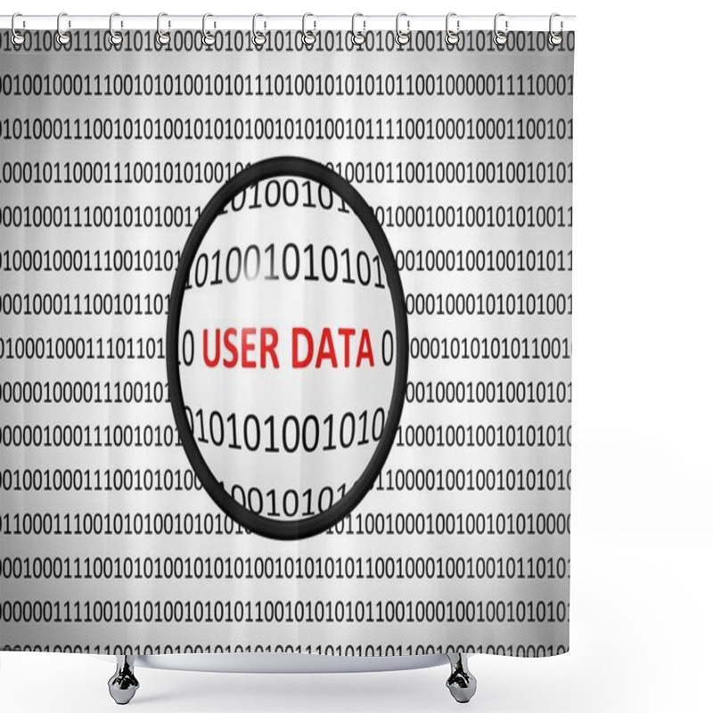 Personality  Binary Code With USER DATA And Magnifying Lens Shower Curtains