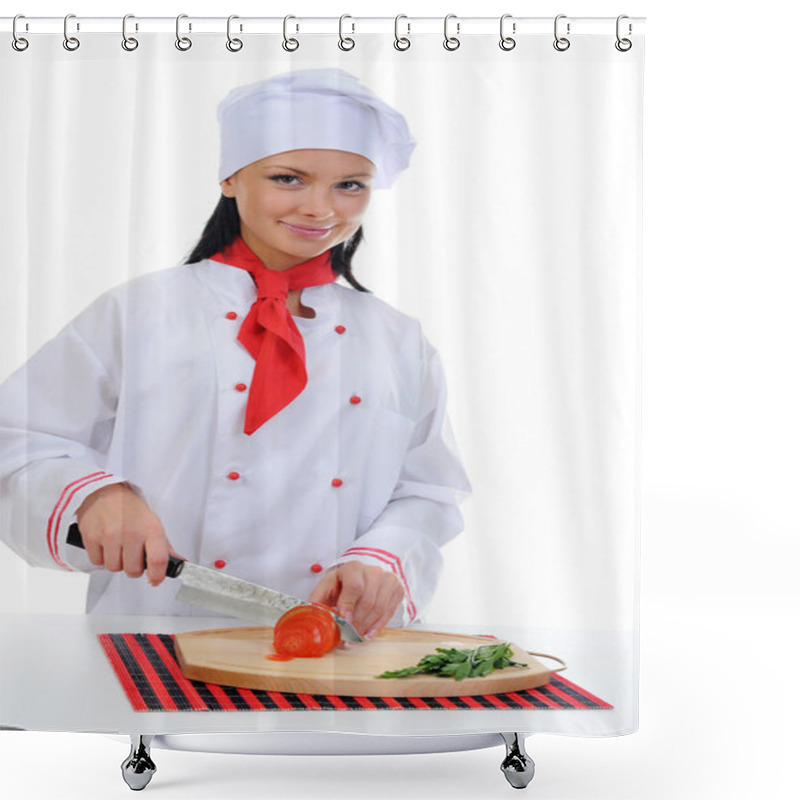 Personality  Chef Cuts The Tomato Shower Curtains