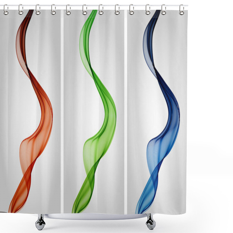 Personality  Abstract Wavy Background Shower Curtains