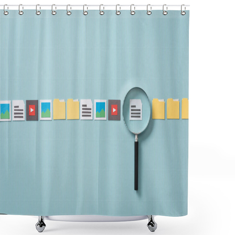 Personality  Magnifier Zooming In On A File Shower Curtains