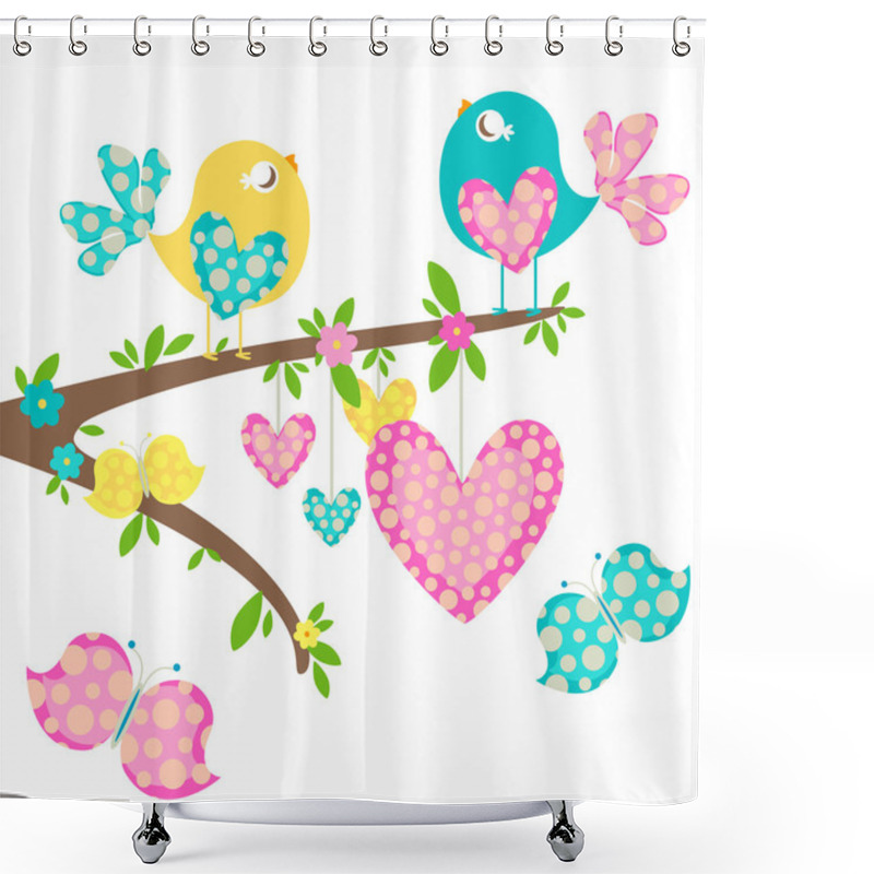 Personality  Spring Birds Shower Curtains