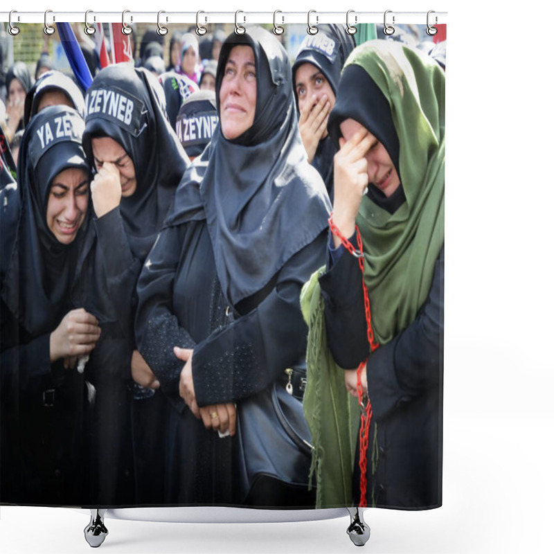 Personality  Shia Muslim Women Are Crying Mourn During Ashura Ceremony Shower Curtains