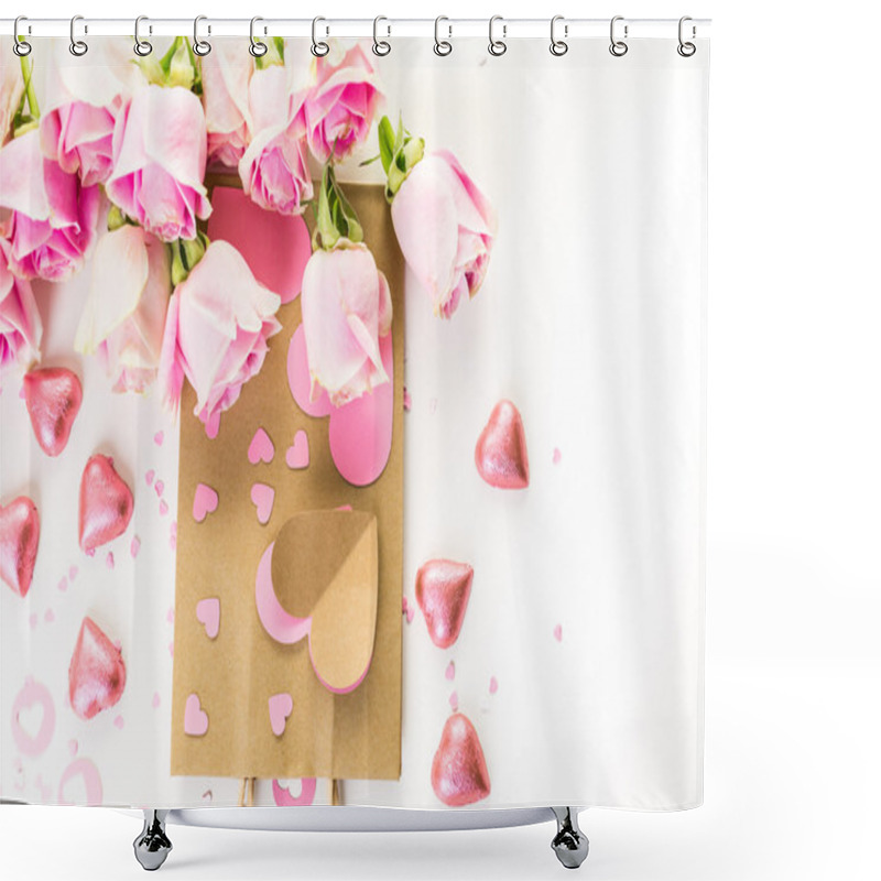 Personality  Beautiful Pink Roses Shower Curtains