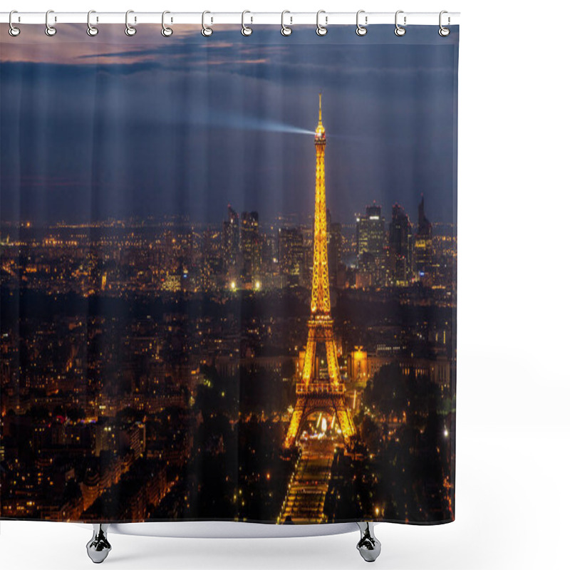 Personality  Evening View On Paris And The Eiffel Tower In France. Shower Curtains