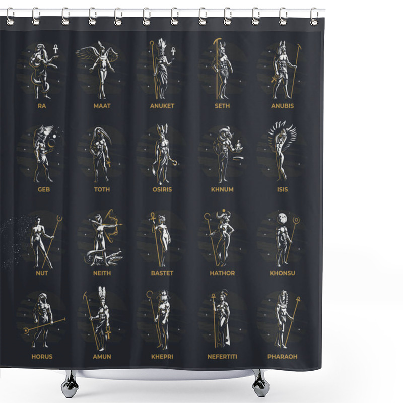 Personality  Collection Of African And Egyptian Gods And Heroes Shower Curtains