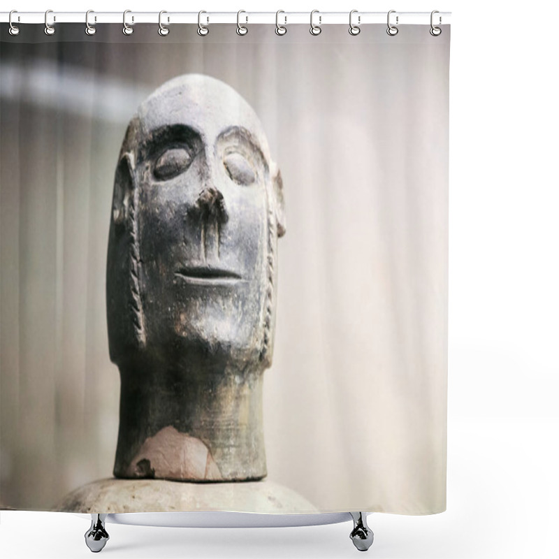 Personality  Etruscan Male Sculpture In Museum Of Florence Shower Curtains