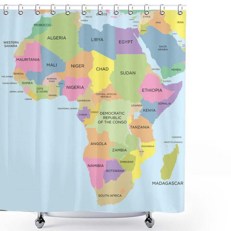 Personality  Coloured Political Map Of Africa Shower Curtains