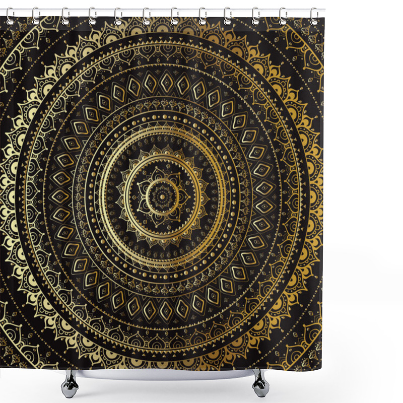 Personality  Gold Mandala. Indian Decorative Pattern. Shower Curtains