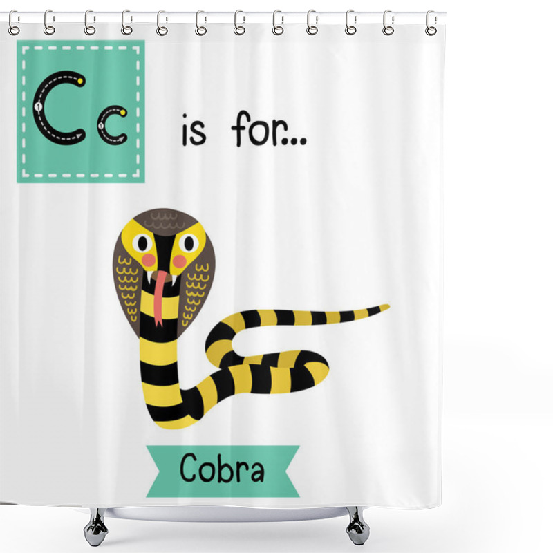 Personality  Letter C Tracing. Black And Yellow Cobra Snake Shower Curtains