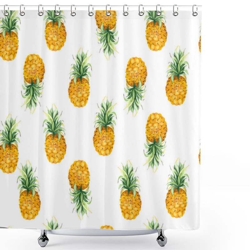 Personality  Pattern Of Pineapples With Leaves Shower Curtains