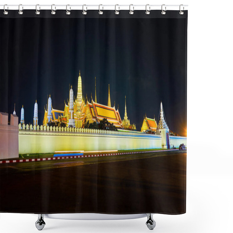 Personality  The Night View Of Grand Palace Of Bangkok, Thailand Shower Curtains