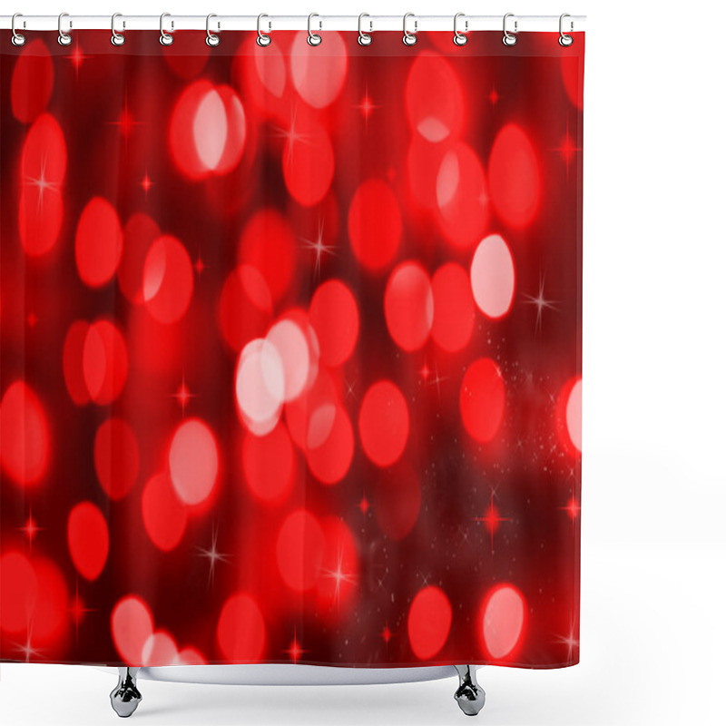 Personality  Abstract Background Of Red Holiday Lights Shower Curtains