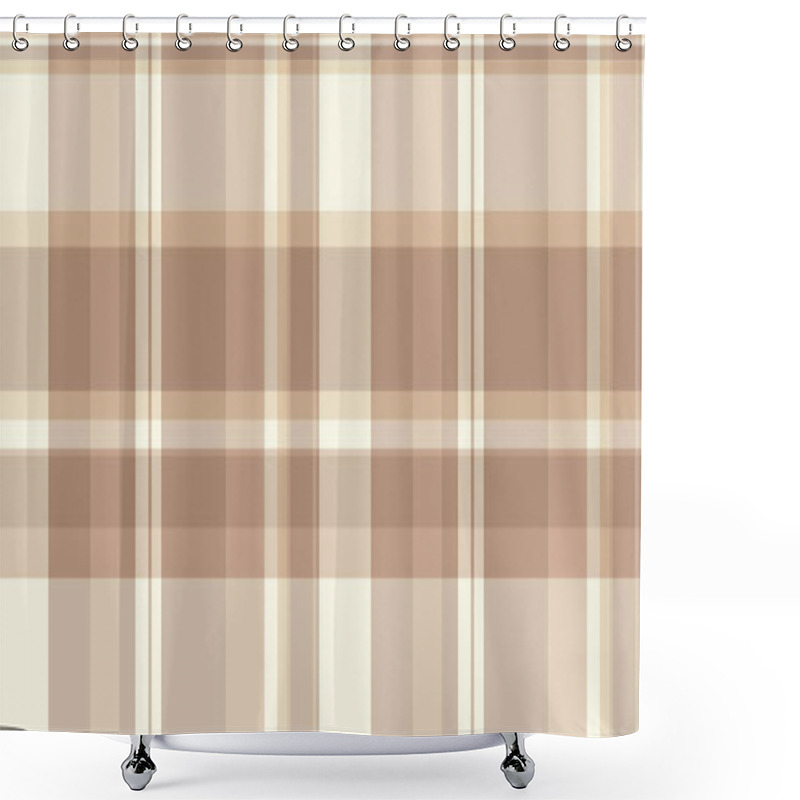 Personality  Elegant Neutral Plaid Pattern. Subtle Beige And Brown Tones Create A Versatile Background Ideal For Website Design, Textiles, Packaging, Or Stationery. Shower Curtains