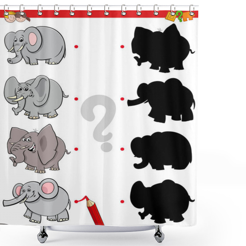 Personality  Shadow Game With Funny Elephant Characters Shower Curtains