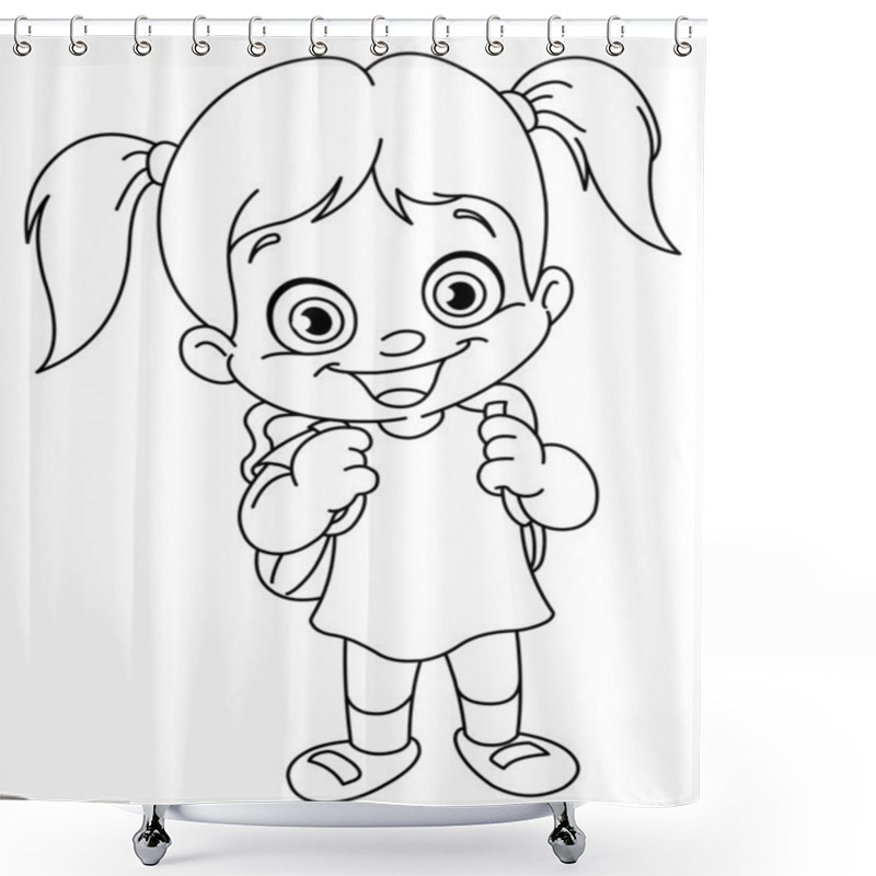 Personality  Outlined Schoolgirl Shower Curtains