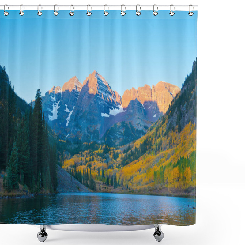 Personality  Maroon Bells At Dawn Shower Curtains