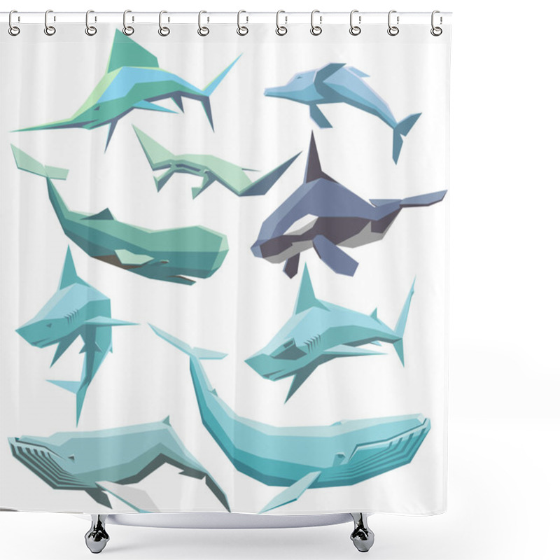 Personality  Sea Animals Collection Shower Curtains