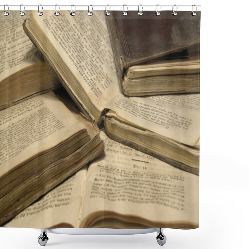 Personality  Stack Of Historic Books Shower Curtains