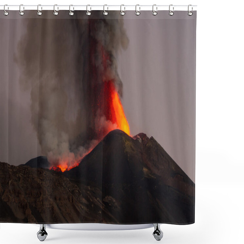 Personality  Etna Volcano Eruption Shower Curtains