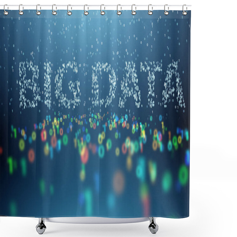 Personality  Big Data And Data Mining Concept Illustration  - 3d Rendering Shower Curtains