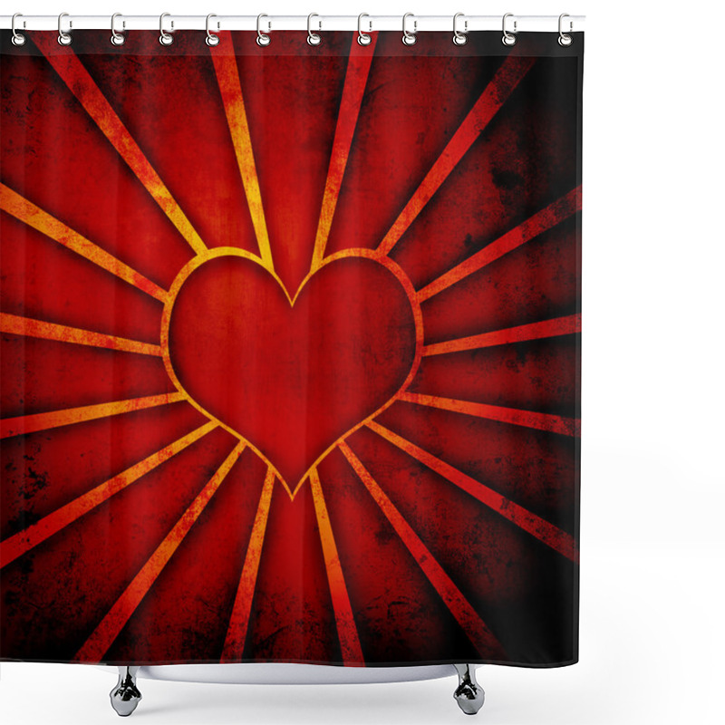 Personality  Dark Grunge Black Heart Background Shower Curtains