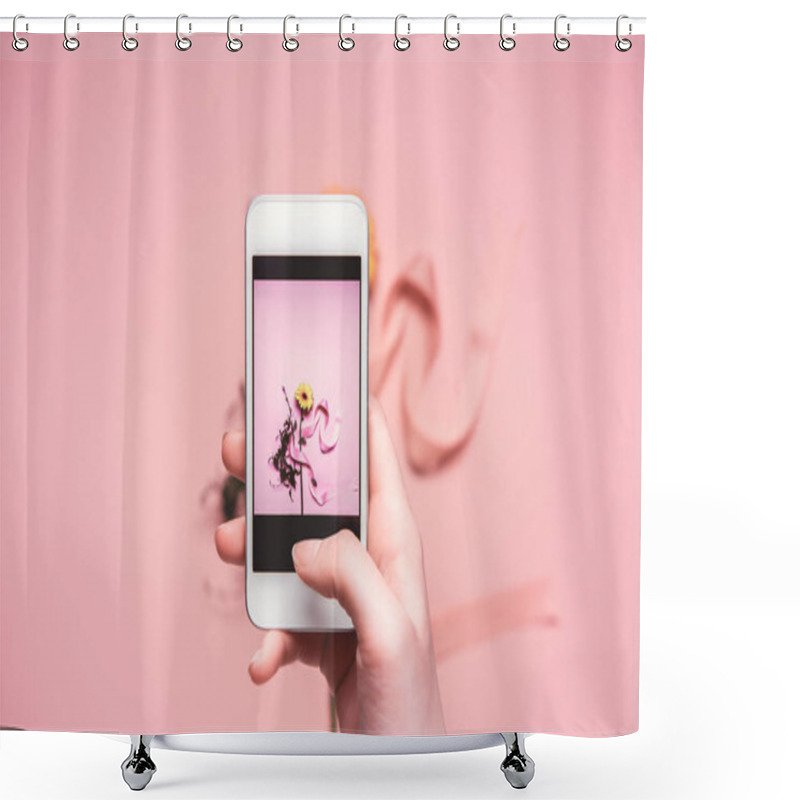 Personality  Taking Photo On Smartphone Shower Curtains