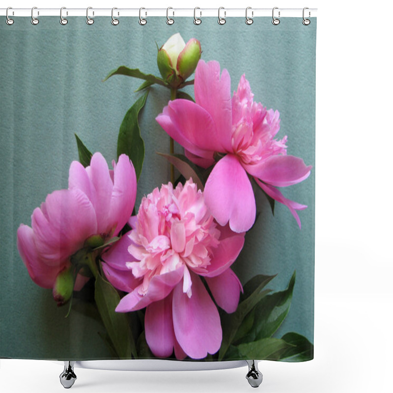 Personality  Pink Peony Blooming Shower Curtains