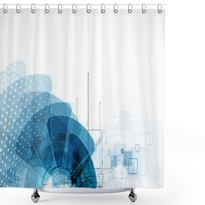 Personality  Technology Background, Idea Of Global Business Solution Shower Curtains