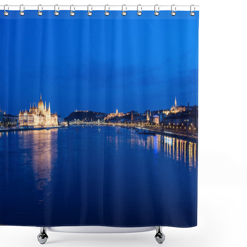 Personality  Budapest Cityscape At Night.  Shower Curtains