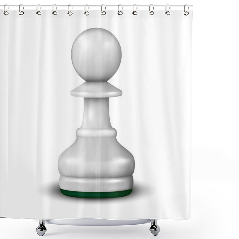 Personality  Vector 3d Realistic White Wooden Pawn Icon Closeup Isolated On White Background. Design Template. Game Concept. Chess, Chessmen. Stock Illustration Shower Curtains