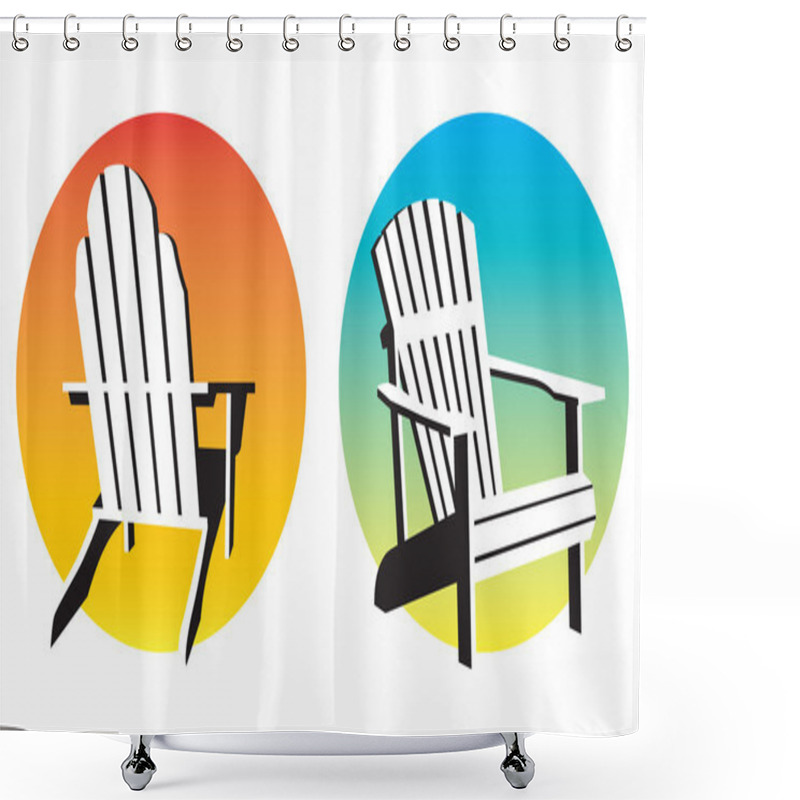 Personality  Adirondack Chair Sunset Graphics Shower Curtains