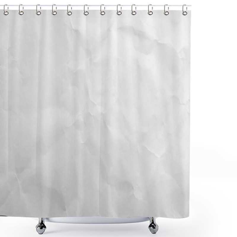 Personality  White Crumpled Paper Texture Background. Close-up Image. Shower Curtains