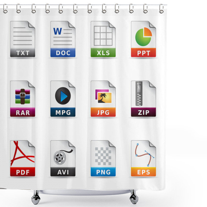 Personality  Web Icons - File Formats Shower Curtains