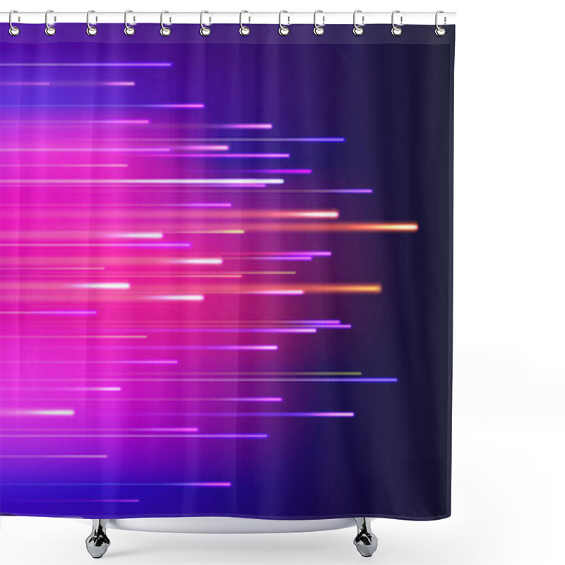 Personality  Speed Movement Technology Connection Concept Neon Abstract Vector Background Shower Curtains