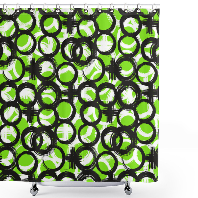 Personality  Pattern With Painted Circles And Crosses Shower Curtains