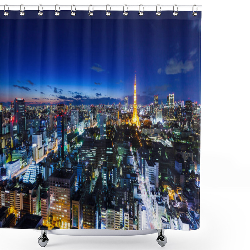 Personality  Tokyo Skyline At Night Shower Curtains