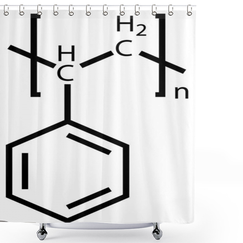 Personality  Polystyrene Structural Formula Shower Curtains