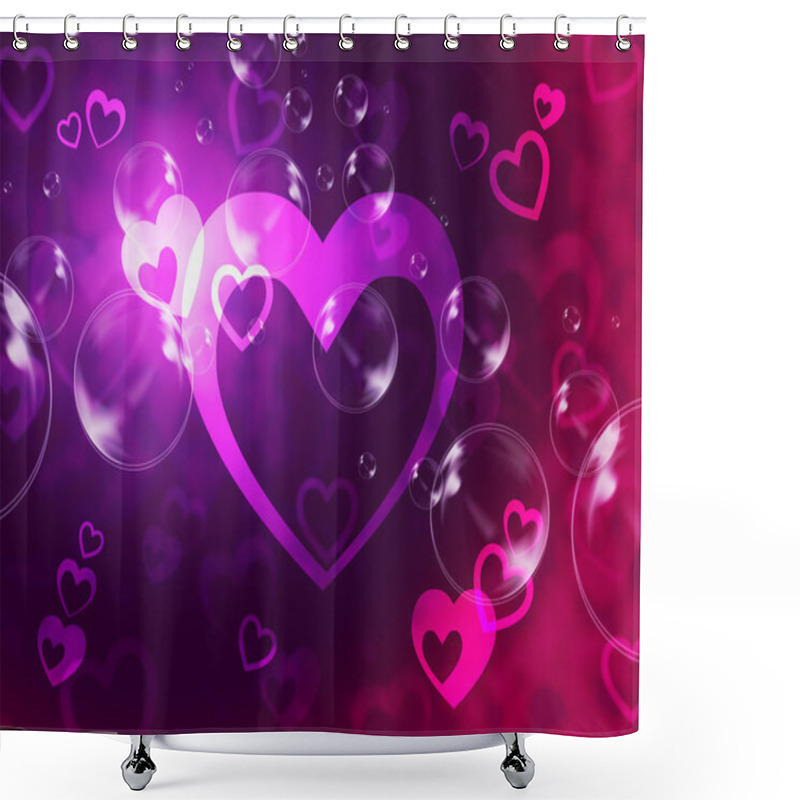 Personality  Hearts Background Shows Romantic Relationship And Marriag Shower Curtains