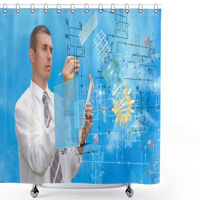 Personality  Cosmic Digital Connection Technology.Communication Shower Curtains