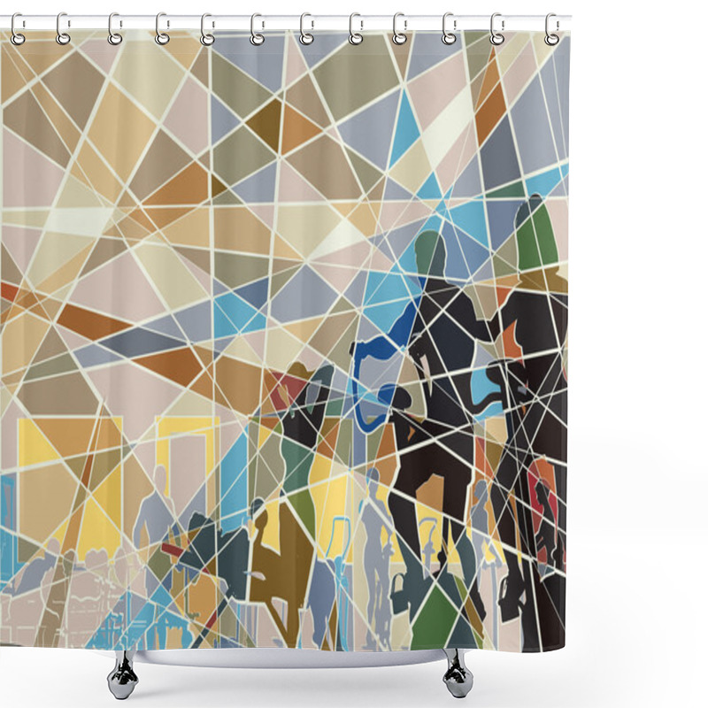 Personality  Gymnasium Mosaic Shower Curtains