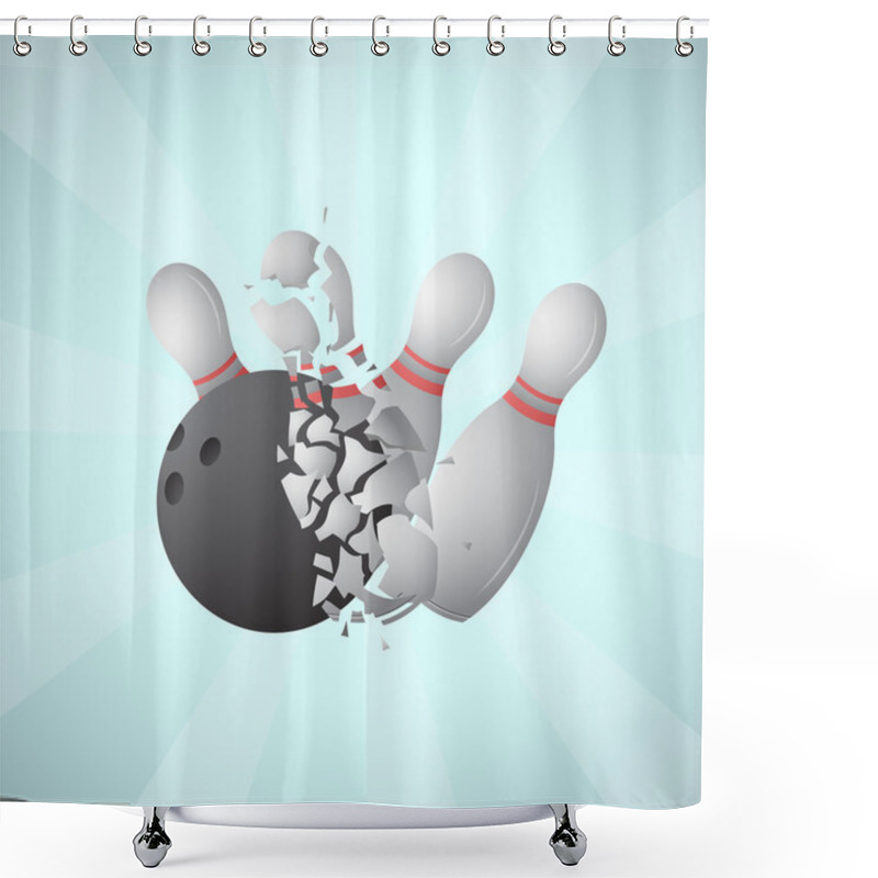 Personality  Cartoon Bowling Shower Curtains