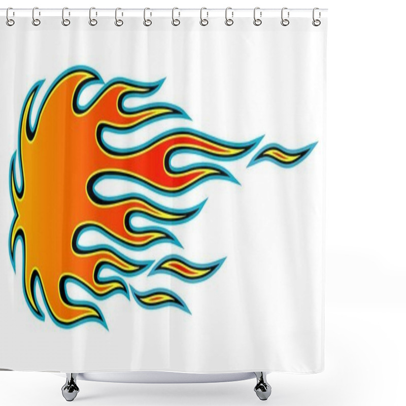 Personality  Tribal Hotrod Muscle Car Flame Kit. Vector Illustration. Shower Curtains