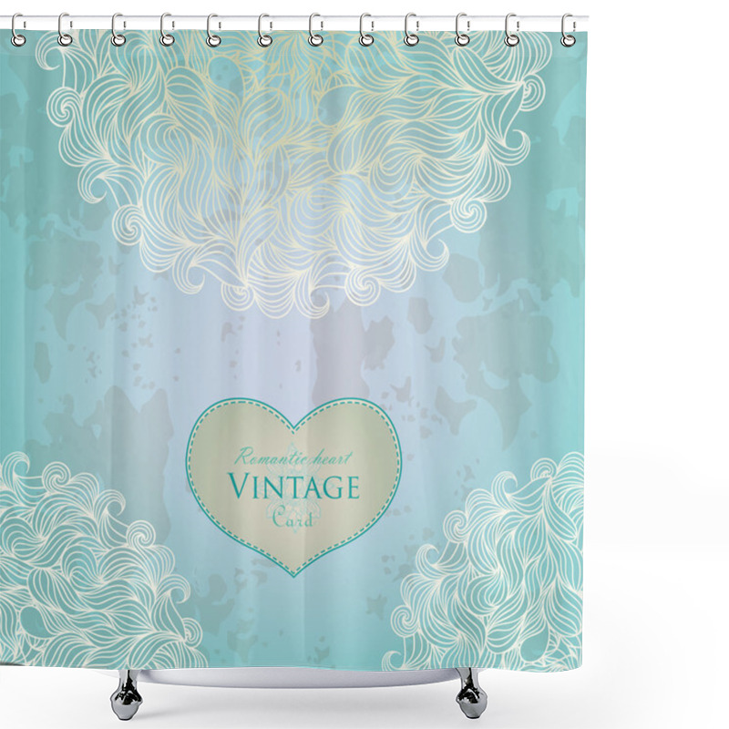 Personality  Aquamarine Template Design For Card. Shower Curtains