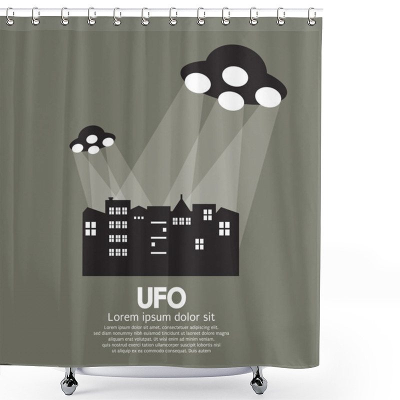 Personality  UFO Vector Illustration Shower Curtains