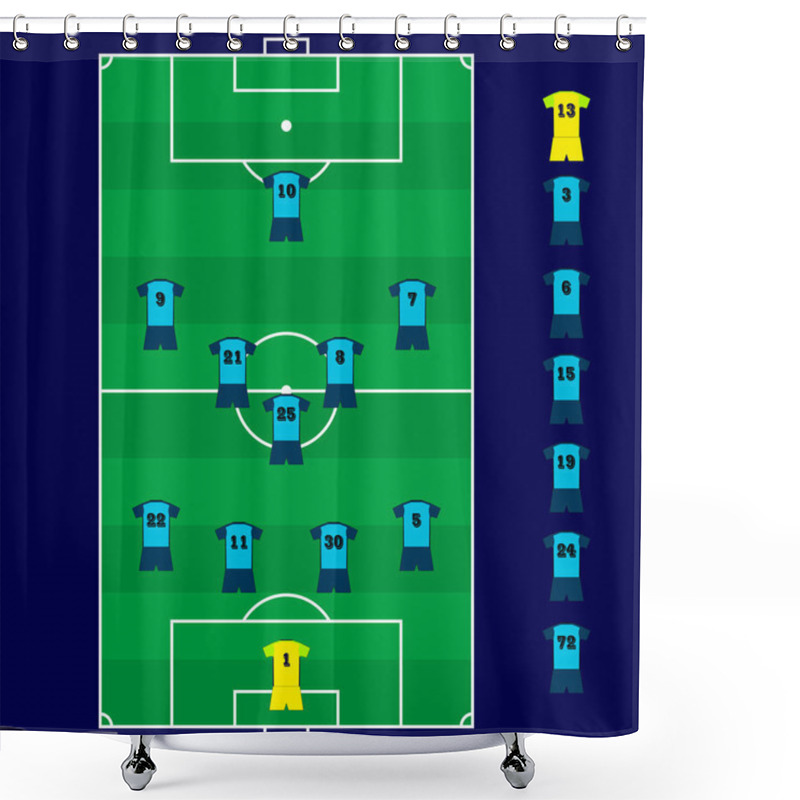 Personality  Football Tactic. T-shirt. Shower Curtains